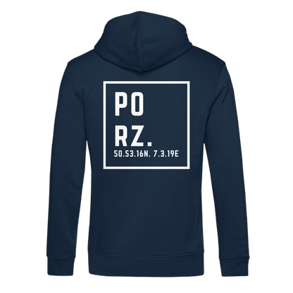 Porz Koordinaten (großer Druck Rücken) - Organic Hoodie B&C