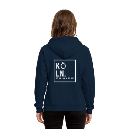 Köln Koordinaten (großer Druck auf dem Rücken) - Organic Hoodie B&C