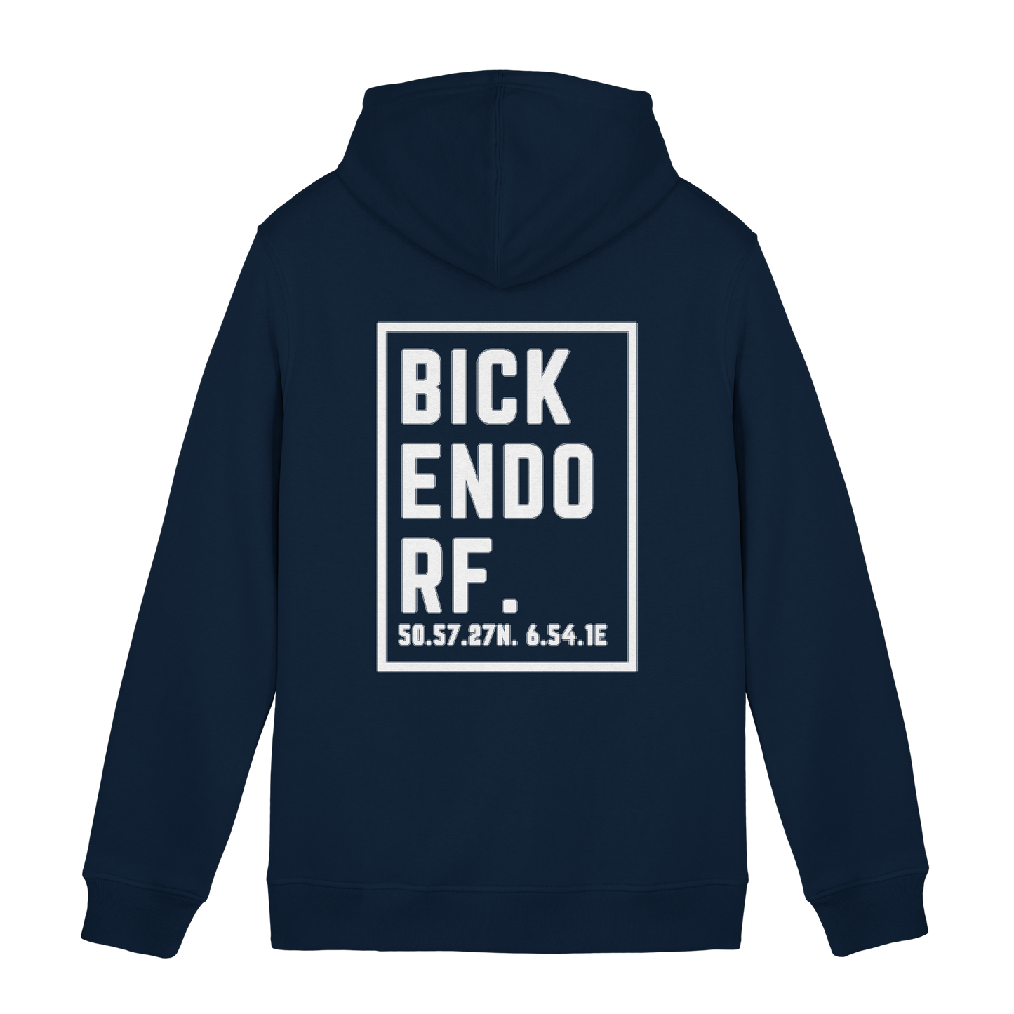 Bickendorf Koordinaten (großer Druck auf dem Rücken) - Organic Hoodie B&C