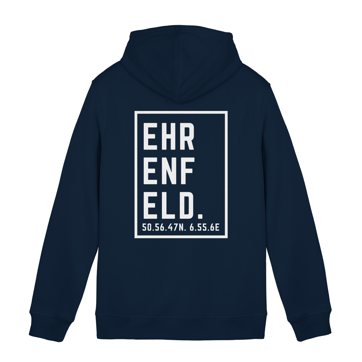 Ehrenfeld Koordinaten (großer Druck auf dem Rücken) - Organic Hoodie B&C