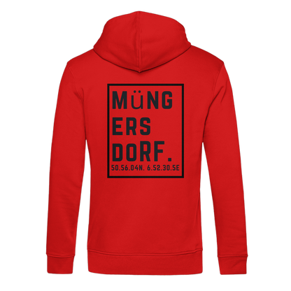 Müngersdorf Koordinaten (großer Druck auf dem Rücken) - Organic Hoodie B&C