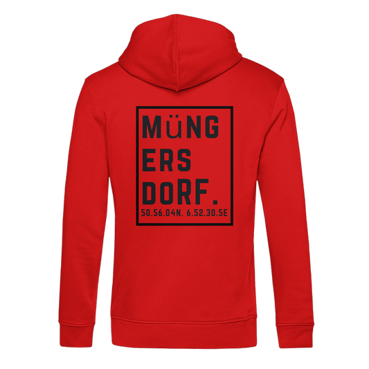 Müngersdorf Koordinaten (großer Druck auf dem Rücken) - Organic Hoodie B&C