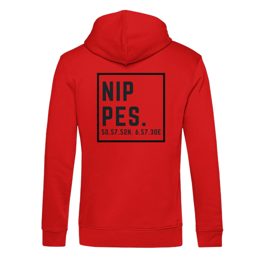 Nippes Koordinaten (großer Druck auf dem Rücken) - Organic Hoodie B&C