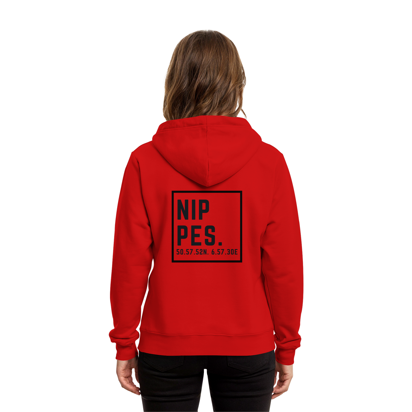 Nippes Koordinaten (großer Druck auf dem Rücken) - Organic Hoodie B&C