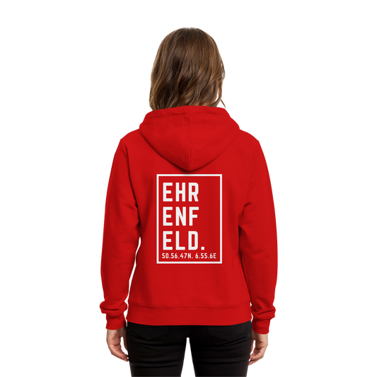 Ehrenfeld Koordinaten (großer Druck auf dem Rücken) - Organic Hoodie B&C