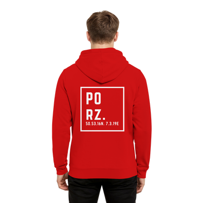 Porz Koordinaten (großer Druck Rücken) - Organic Hoodie B&C