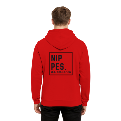 Nippes Koordinaten (großer Druck auf dem Rücken) - Organic Hoodie B&C