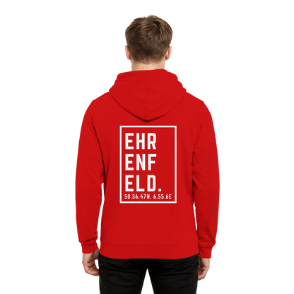Ehrenfeld Koordinaten (großer Druck auf dem Rücken) - Organic Hoodie B&C