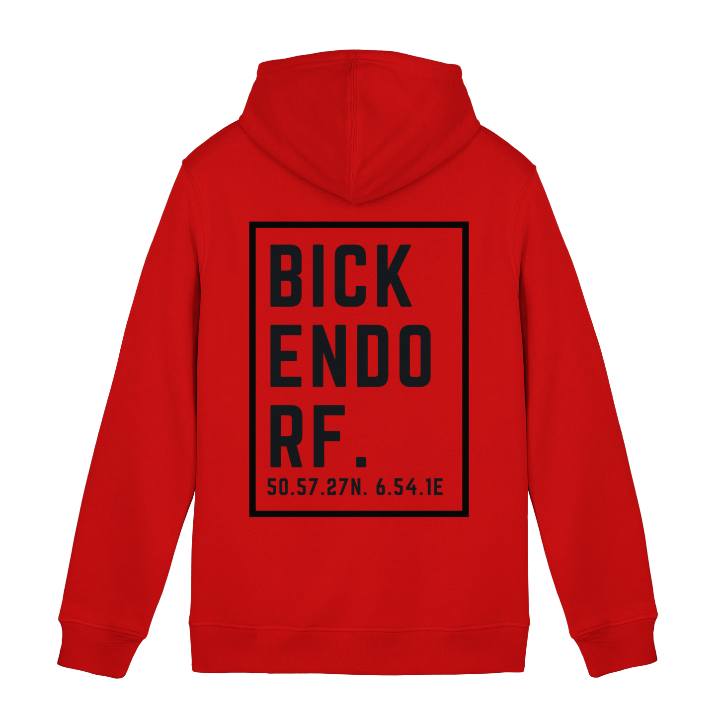 Bickendorf Koordinaten (großer Druck auf dem Rücken) - Organic Hoodie B&C