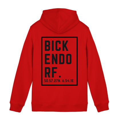 Bickendorf Koordinaten (großer Druck auf dem Rücken) - Organic Hoodie B&C
