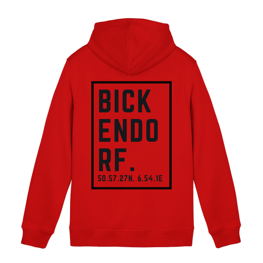 Bickendorf Koordinaten (großer Druck auf dem Rücken) - Organic Hoodie B&C