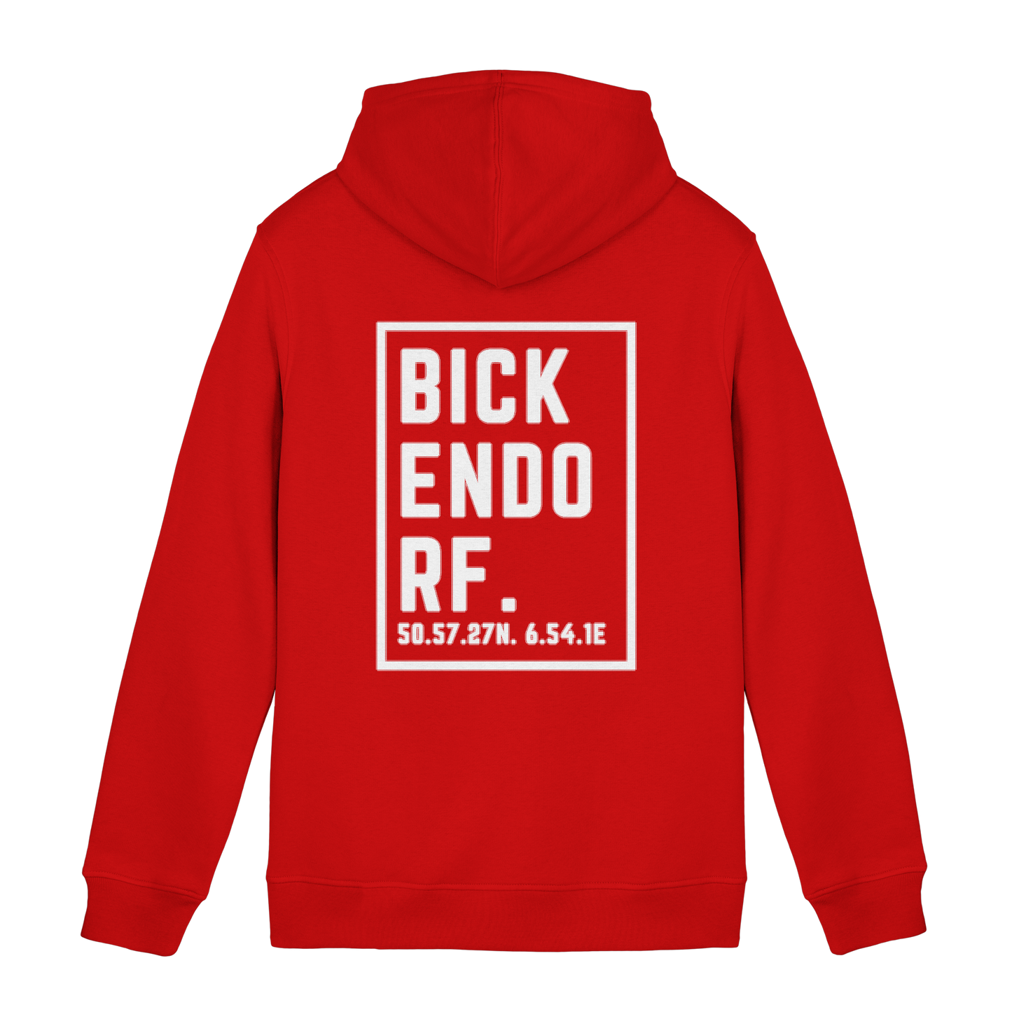 Bickendorf Koordinaten (großer Druck auf dem Rücken) - Organic Hoodie B&C