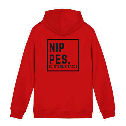 Nippes Koordinaten (großer Druck auf dem Rücken) - Organic Hoodie B&C