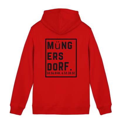 Müngersdorf Koordinaten (großer Druck auf dem Rücken) - Organic Hoodie B&C