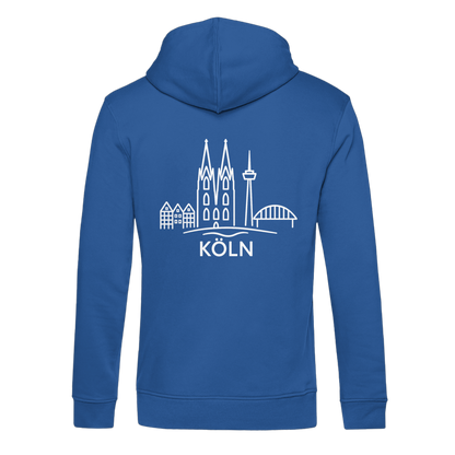 Köln Skyline (großer Druck auf dem Rücken) - Organic Hoodie B&C