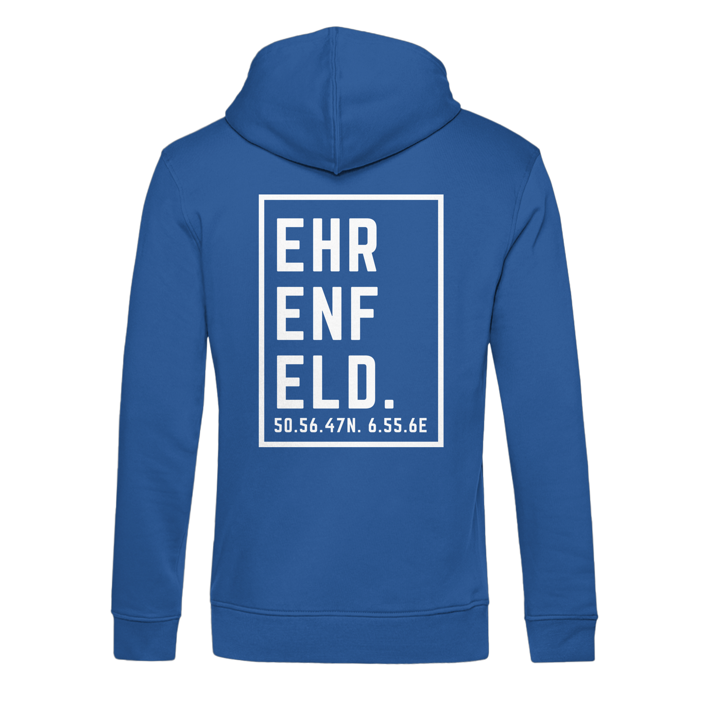 Ehrenfeld Koordinaten (großer Druck auf dem Rücken) - Organic Hoodie B&C