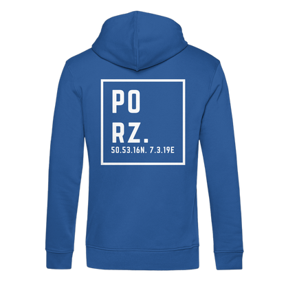 Porz Koordinaten (großer Druck Rücken) - Organic Hoodie B&C