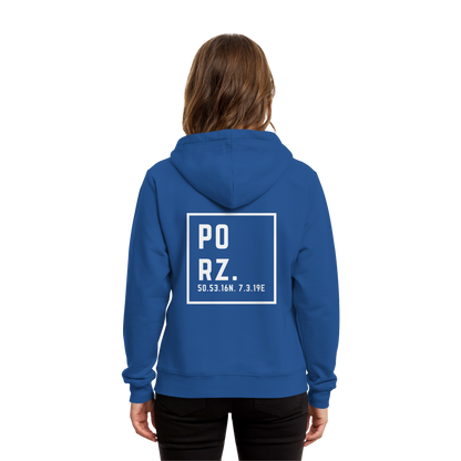 Porz Koordinaten (großer Druck Rücken) - Organic Hoodie B&C