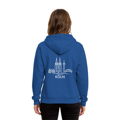 Köln Skyline (großer Druck auf dem Rücken) - Organic Hoodie B&C