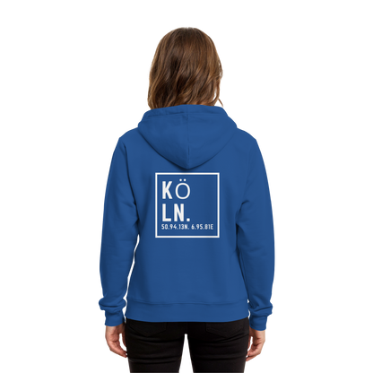 Köln Koordinaten (großer Druck auf dem Rücken) - Organic Hoodie B&C