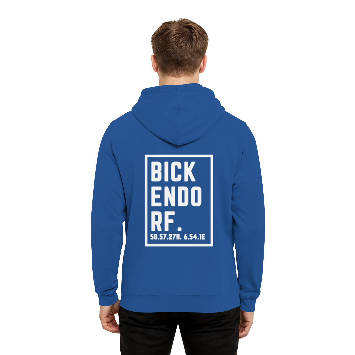 Bickendorf Koordinaten (großer Druck auf dem Rücken) - Organic Hoodie B&C