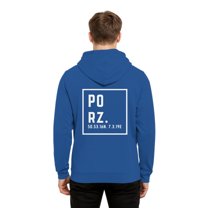 Porz Koordinaten (großer Druck Rücken) - Organic Hoodie B&C