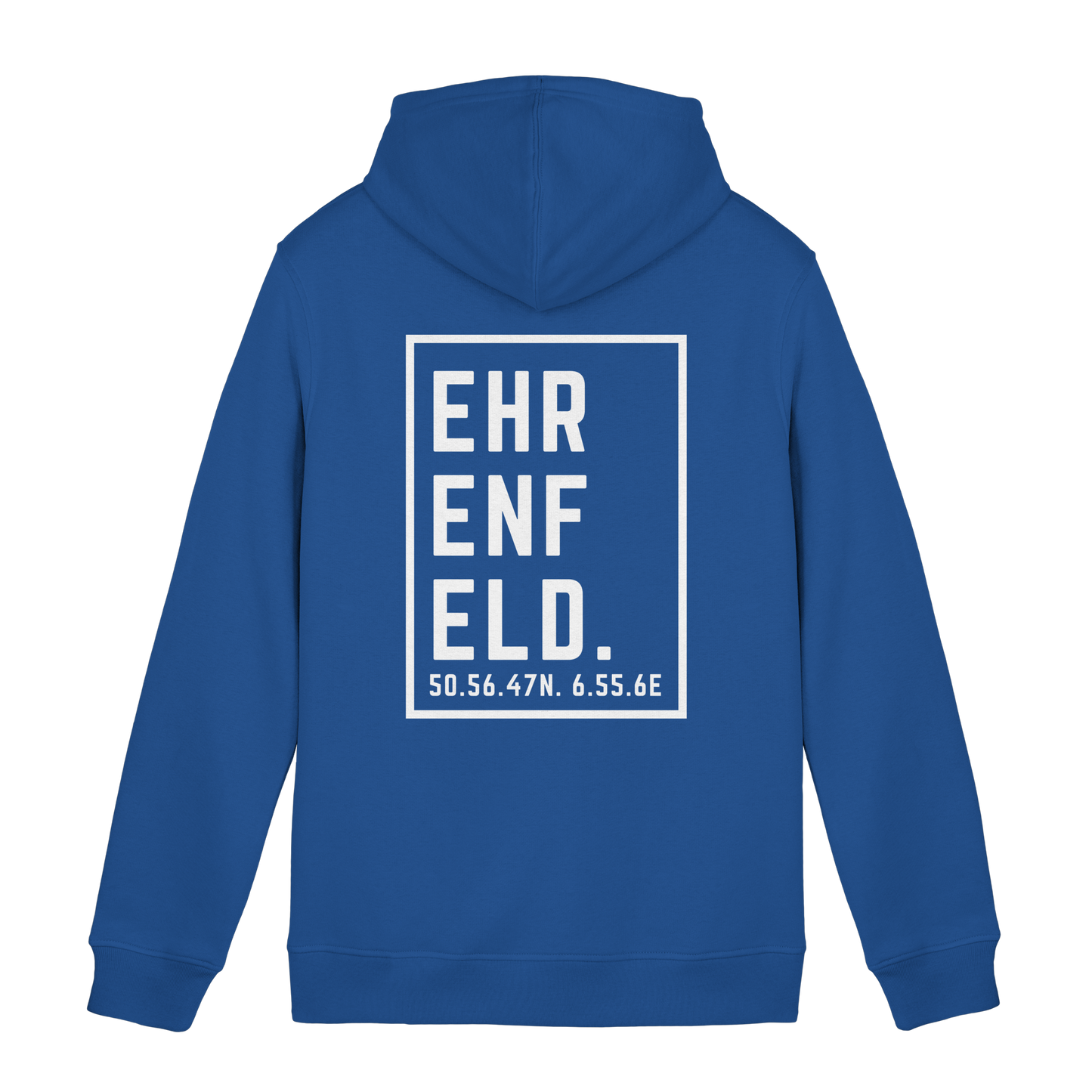 Ehrenfeld Koordinaten (großer Druck auf dem Rücken) - Organic Hoodie B&C