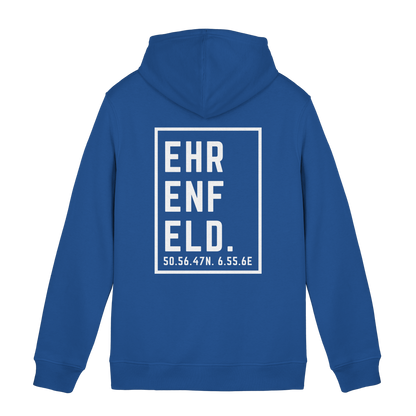 Ehrenfeld Koordinaten (großer Druck auf dem Rücken) - Organic Hoodie B&C
