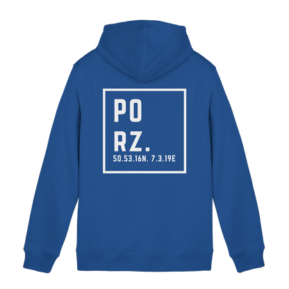 Porz Koordinaten (großer Druck Rücken) - Organic Hoodie B&C