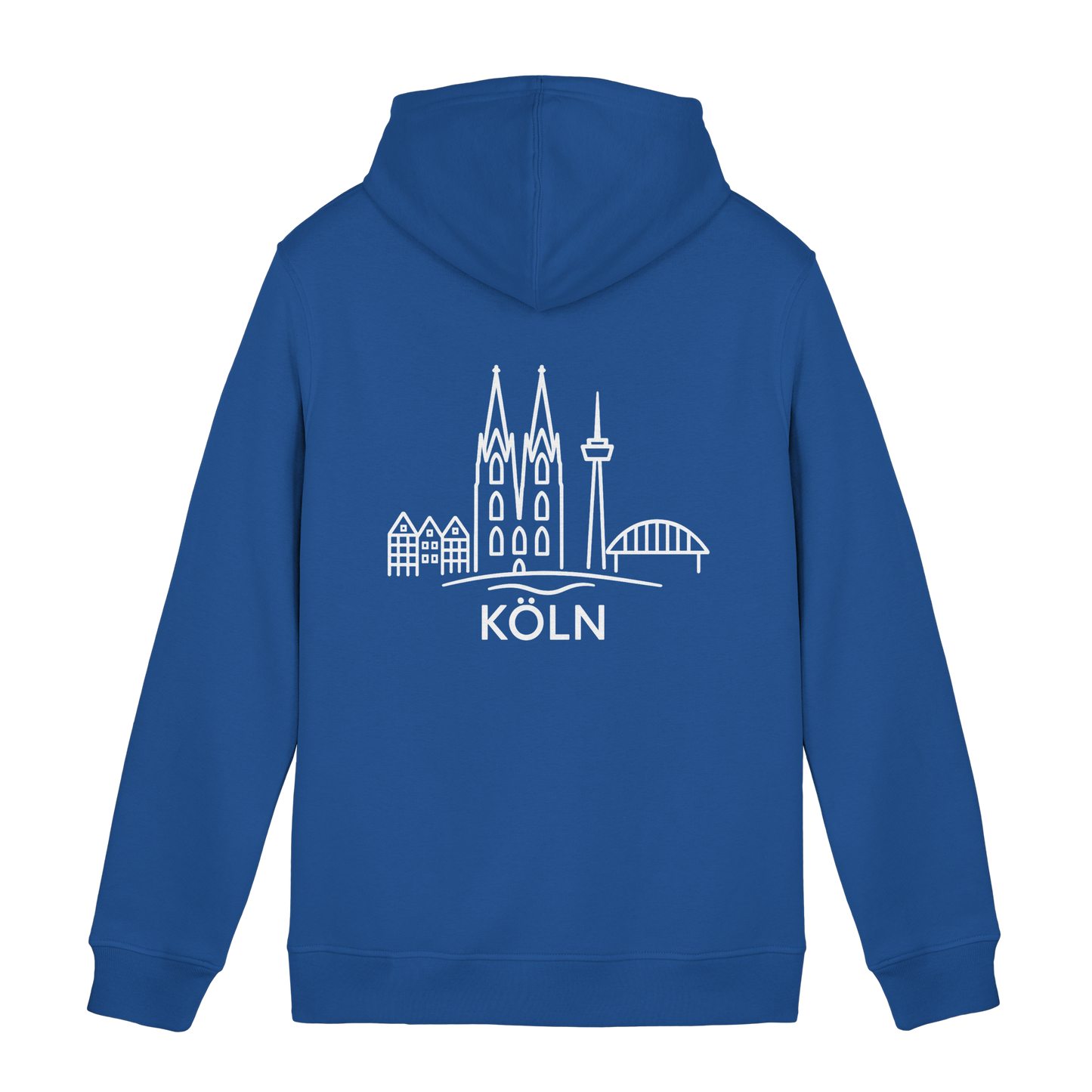 Köln Skyline (großer Druck auf dem Rücken) - Organic Hoodie B&C