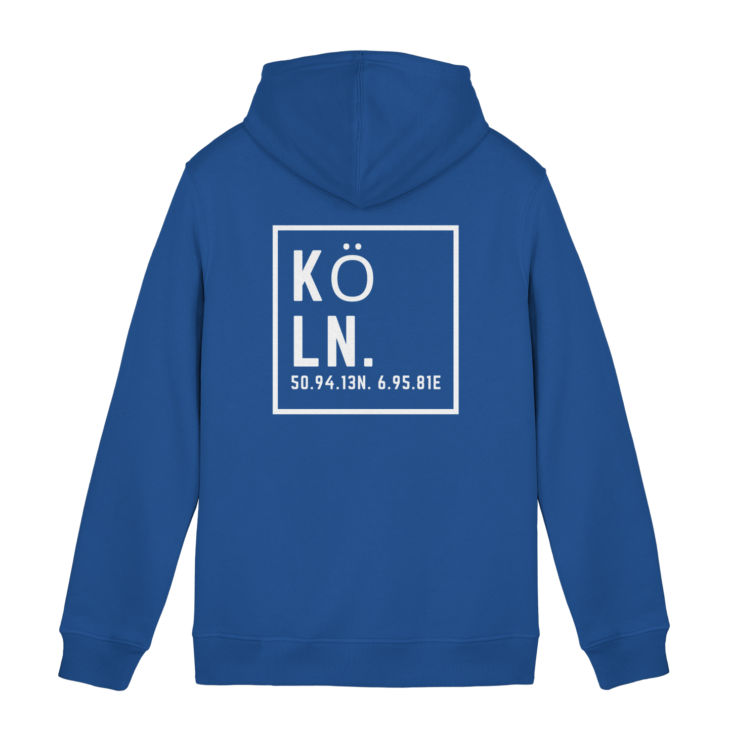 Köln Koordinaten (großer Druck auf dem Rücken) - Organic Hoodie B&C