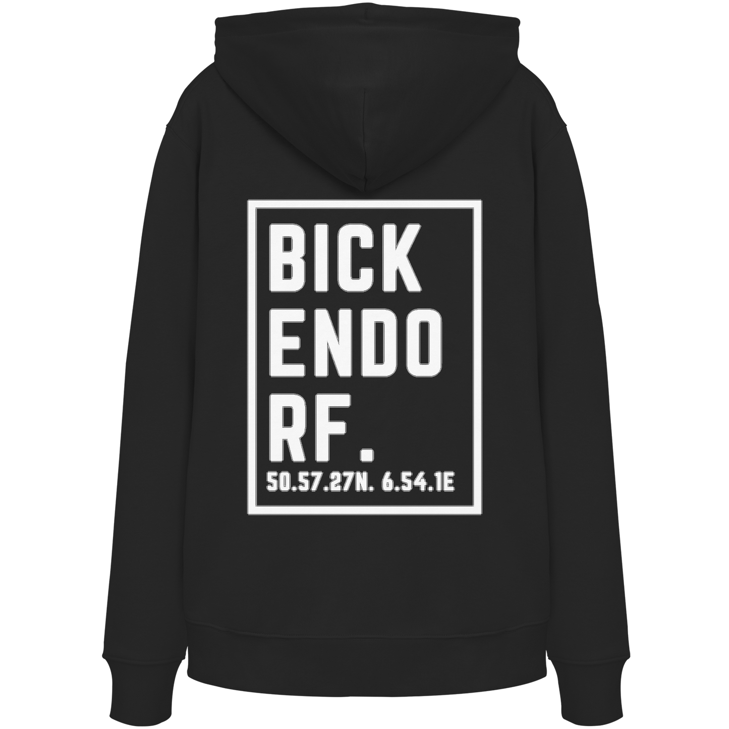 Bickendorf Koordinaten (großer Druck auf dem Rücken) - Organic Hoodie