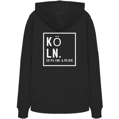 Köln Koordinaten (großer Druck auf dem Rücken) - Organic Hoodie
