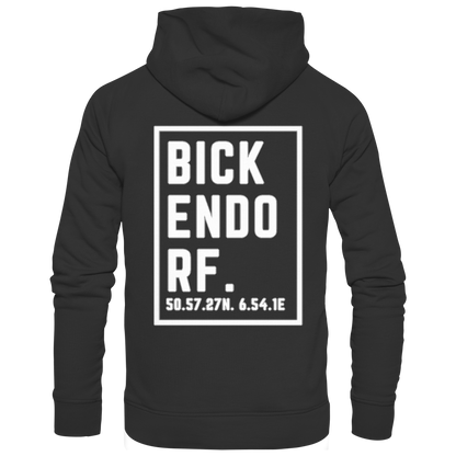 Bickendorf Koordinaten (großer Druck auf dem Rücken) - Organic Hoodie