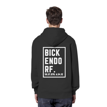 Bickendorf Koordinaten (großer Druck auf dem Rücken) - Organic Hoodie