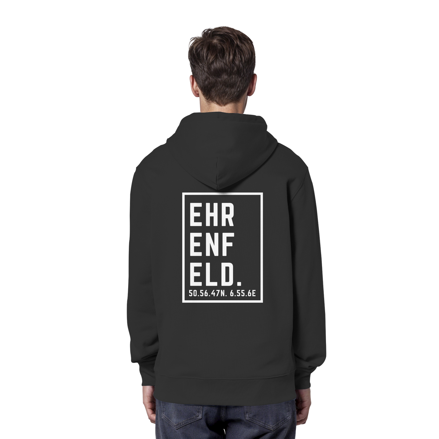 Ehrenfeld Koordinaten (großer Druck auf dem Rücken) - Organic Hoodie