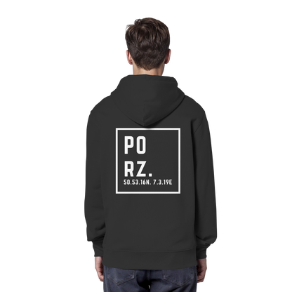 Porz Koordinaten (großer Druck Rücken)  - Organic Hoodie