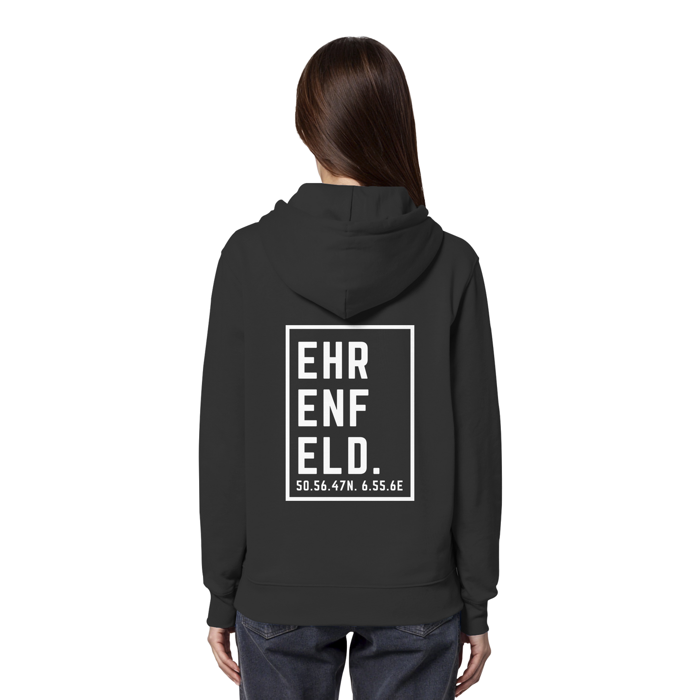 Ehrenfeld Koordinaten (großer Druck auf dem Rücken) - Organic Hoodie