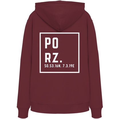 Porz Koordinaten (großer Druck Rücken)  - Organic Hoodie
