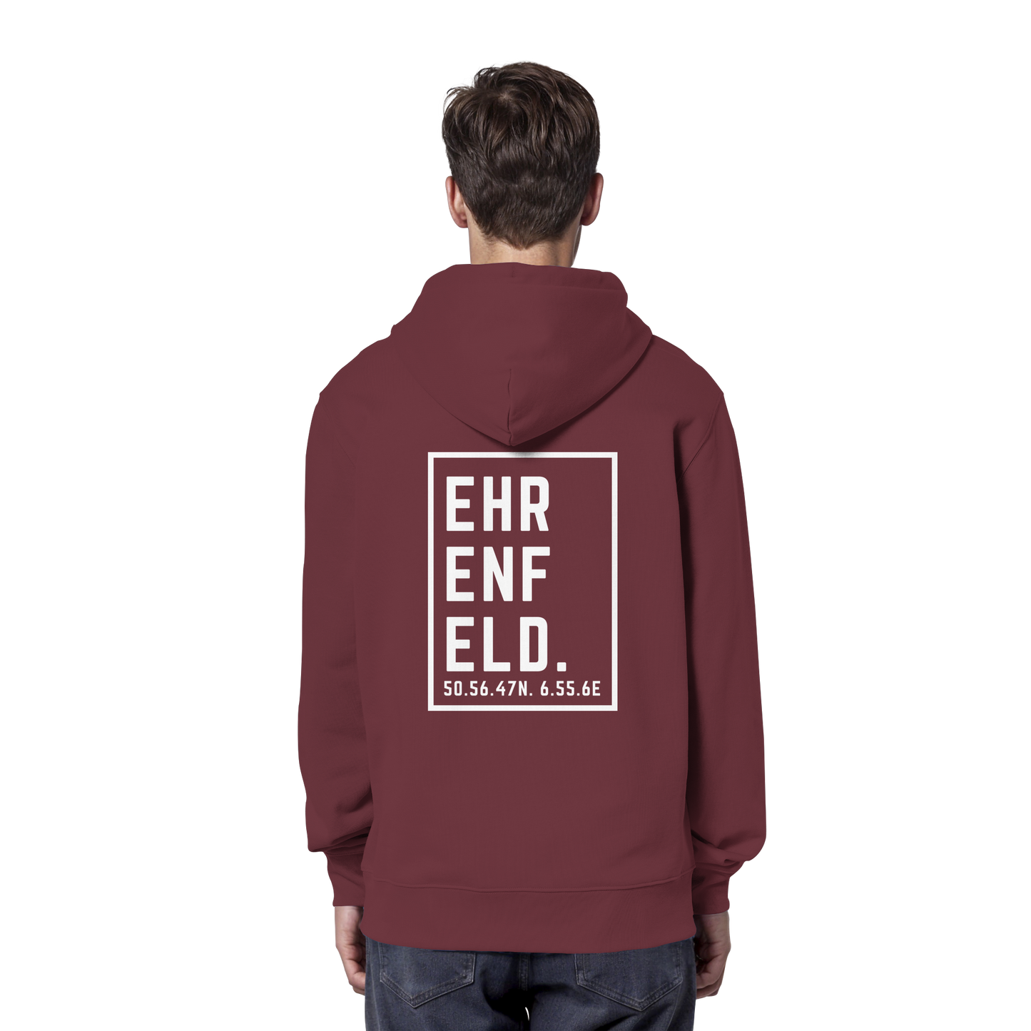Ehrenfeld Koordinaten (großer Druck auf dem Rücken) - Organic Hoodie