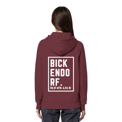 Bickendorf Koordinaten (großer Druck auf dem Rücken) - Organic Hoodie