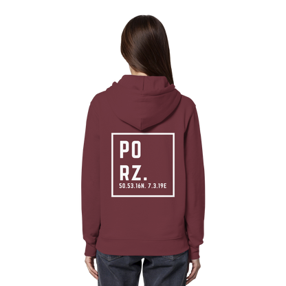 Porz Koordinaten (großer Druck Rücken)  - Organic Hoodie