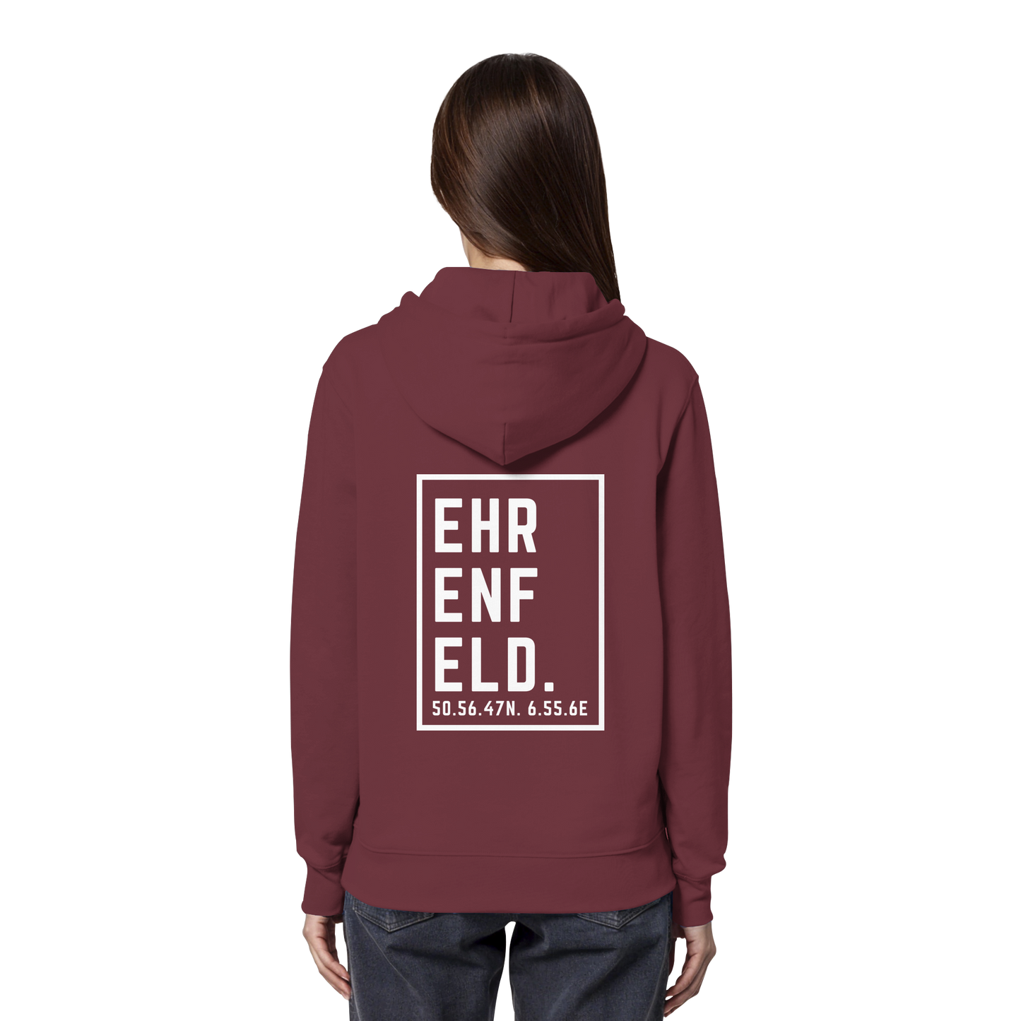 Ehrenfeld Koordinaten (großer Druck auf dem Rücken) - Organic Hoodie