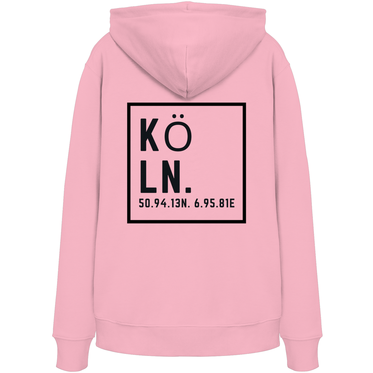 Köln Koordinaten (großer Druck auf dem Rücken) - Organic Hoodie