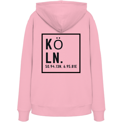 Köln Koordinaten (großer Druck auf dem Rücken) - Organic Hoodie