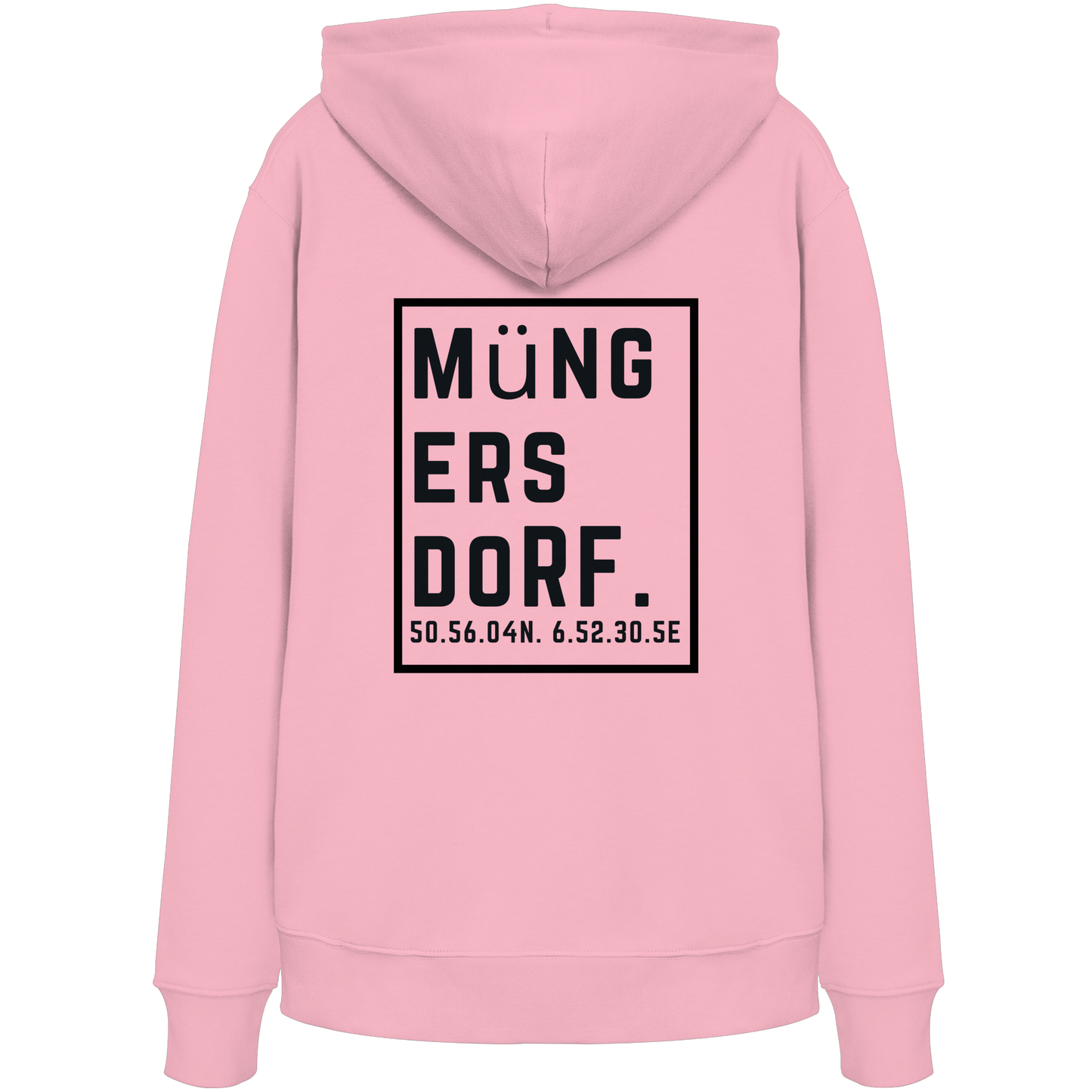 Müngersdorf Koordinaten (großer Druck auf dem Rücken) - Organic Hoodie