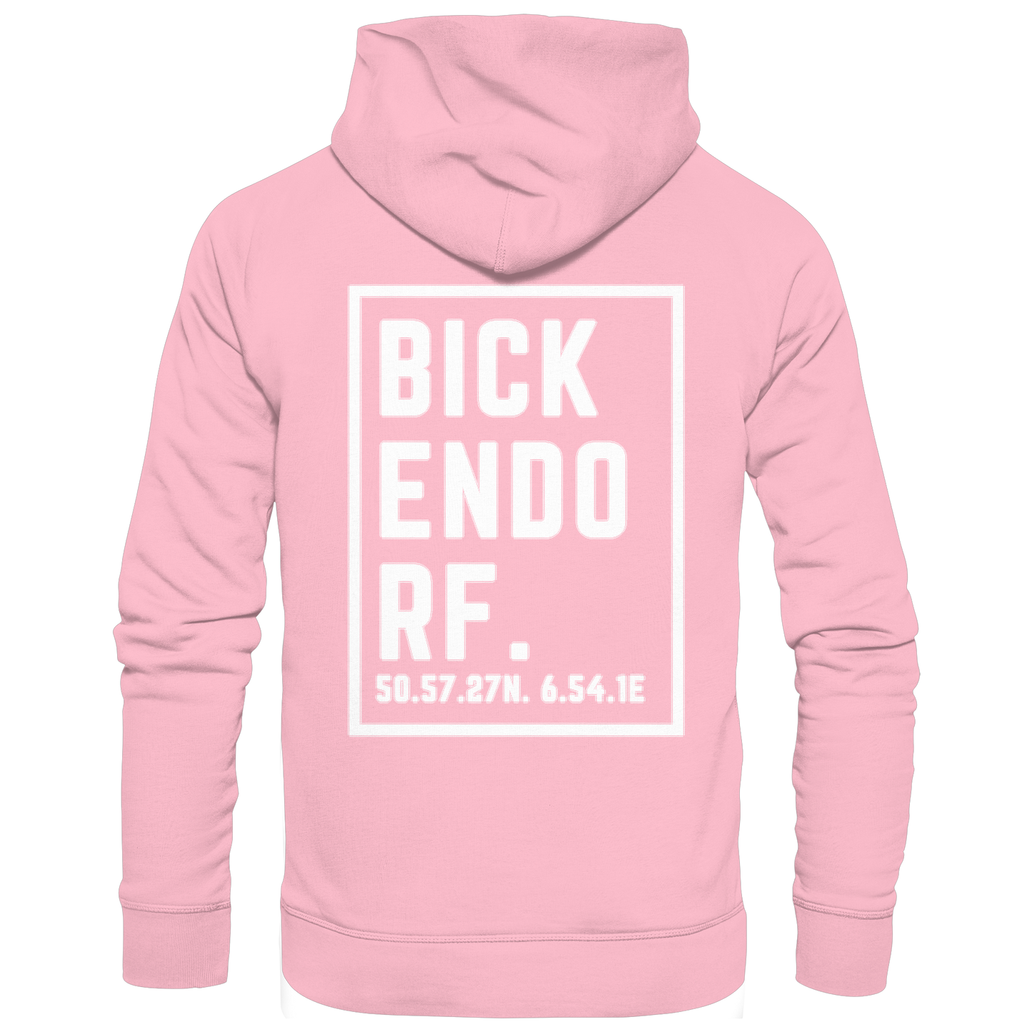 Bickendorf Koordinaten (großer Druck auf dem Rücken) - Organic Hoodie