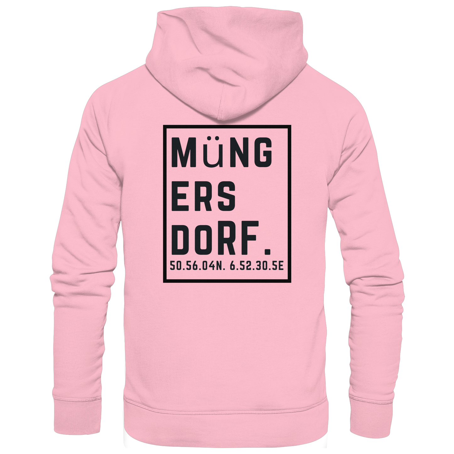 Müngersdorf Koordinaten (großer Druck auf dem Rücken) - Organic Hoodie