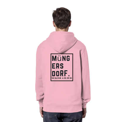 Müngersdorf Koordinaten (großer Druck auf dem Rücken) - Organic Hoodie