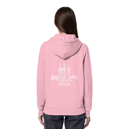 Köln Skyline (großer Druck auf dem Rücken) - Organic Hoodie